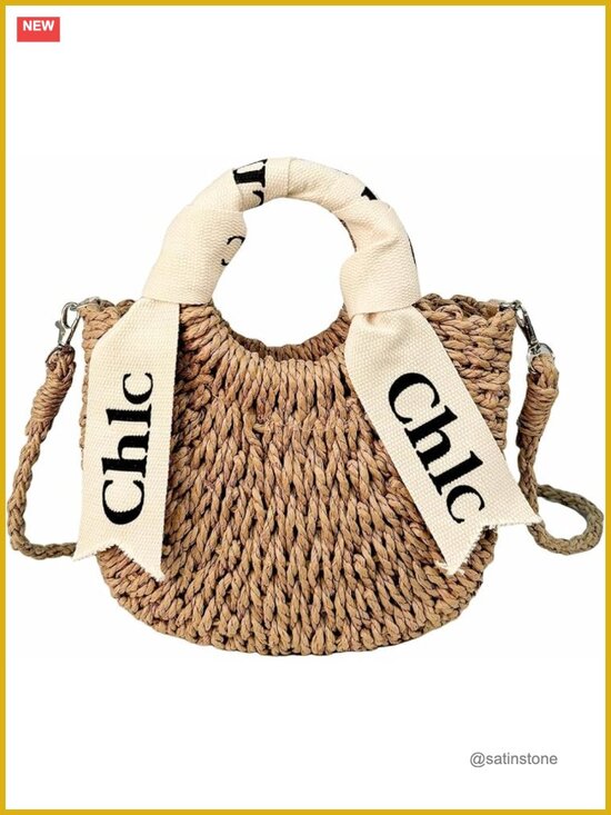 Handbags - Handwoven Paper Rope Straw Shoulder Crossbody Beach Bag